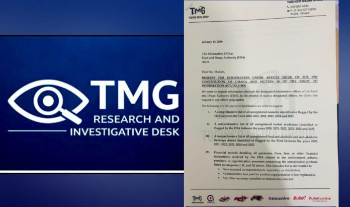 TMG Investigative Desk Files Right to Information Request to Ghana FDA