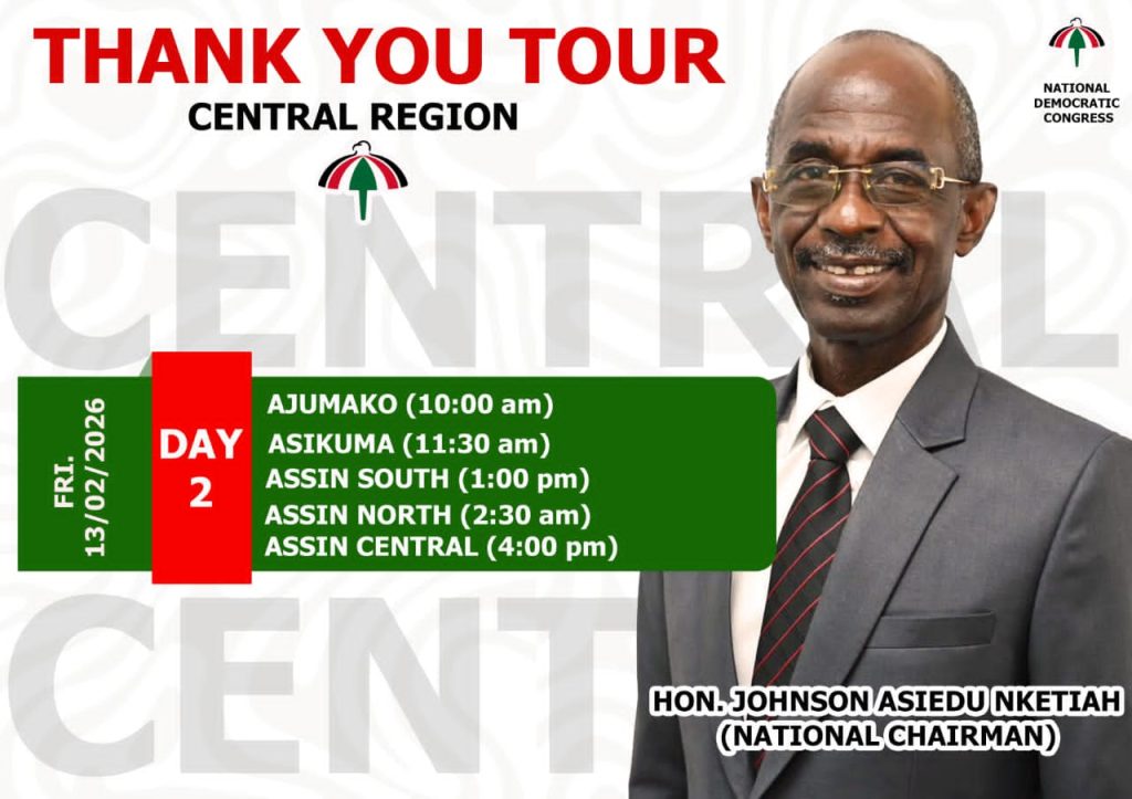 Asiedu Nketia Calls for Unity, Gratitude on Day Two of NDC Central Region Thank You Tour
