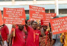 Western North Cocoa Farmers Picket COCOBOD Headquarters, Demand Restoration of Producer Price Western North Cocoa Farmers Picket COCOBOD Headquarters, Demand Restoration of Producer Price