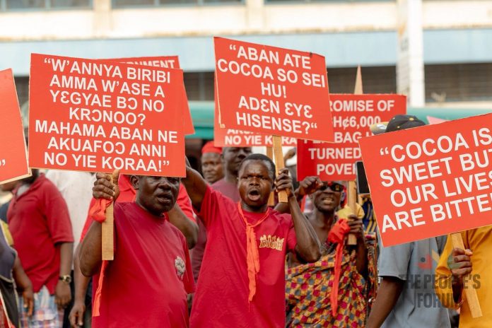 Western North Cocoa Farmers Picket COCOBOD Headquarters, Demand Restoration of Producer Price
