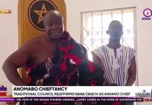Anomabo Traditional Council Re-Affirms Nana Okai IV As Chief Of Awiano Anomabo Traditional Council Re-Affirms Nana Okai IV As Chief Of Awiano