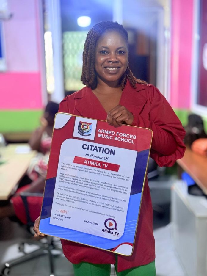 Armed Forces Music School Honours Atinka TV for Outstanding Media Support