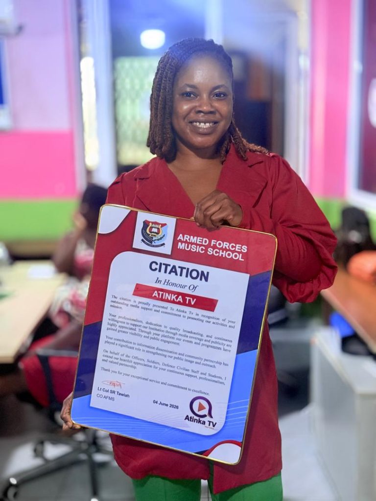 Armed Forces Music School Honours Atinka TV for Outstanding Media Support